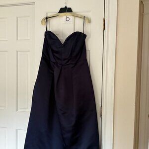 Navy Hayley Paige Occasions mother of the bride strapless floor length dress